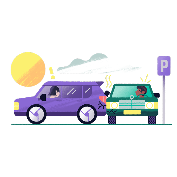 Botsing op de parkeerplaats