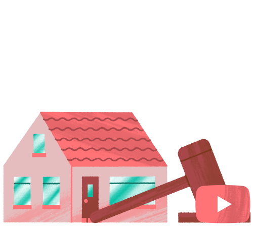 Illustratie huurcomissie met YouTube Logo