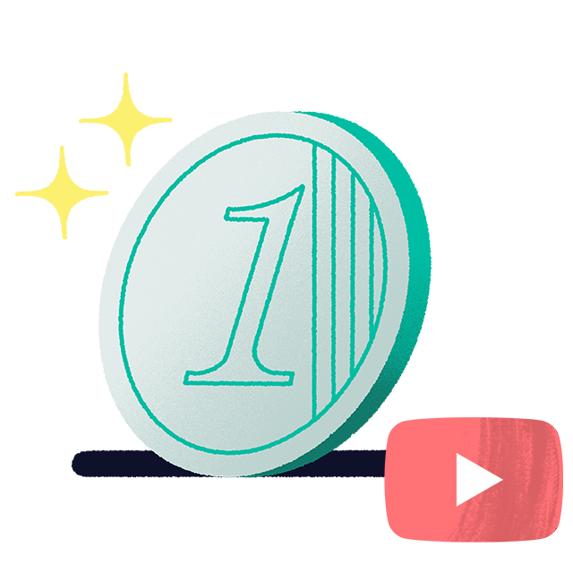illustratie euro met YouTube logo