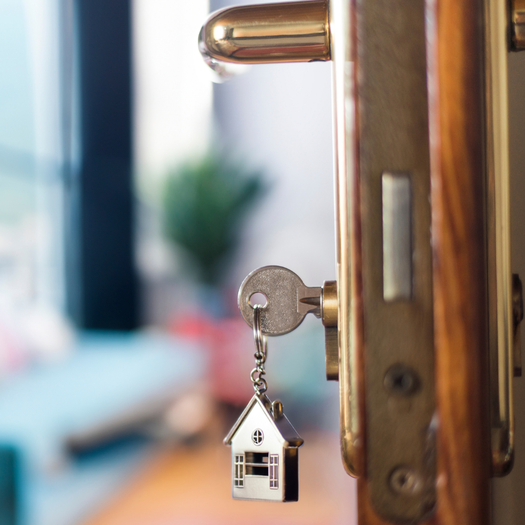 Sleutel met sleutelhanger (square)